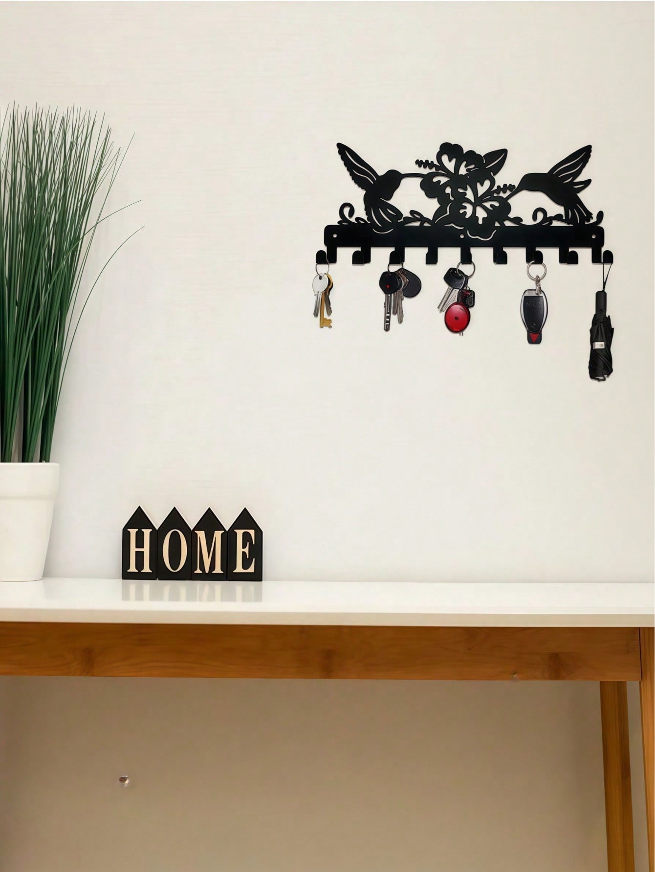 1PC Premium Black Metal Bird Hooks - Elegant Home Organizer For Bags/Keys/Umbrellas, Perfect Personalized Gift ,Suitable For Modern Home Decoration, Home Decoration, Room Decoration, Wall Decoration For Bedroom, Living Room Or Bathroom, Waterproof, Rust-P Secondary image