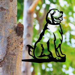 1pc Rusty Or Black Metal Silhouette Golden Retriever Dog Decor. Countryside Outdoor Home Garden Decoration. Suitable As Housewarming Gift For Pet Lovers. Applicable For Pet Hospital Waiting Area, Dog-Themed Park, Etc. To Create A Warm And Cute Ambiance.