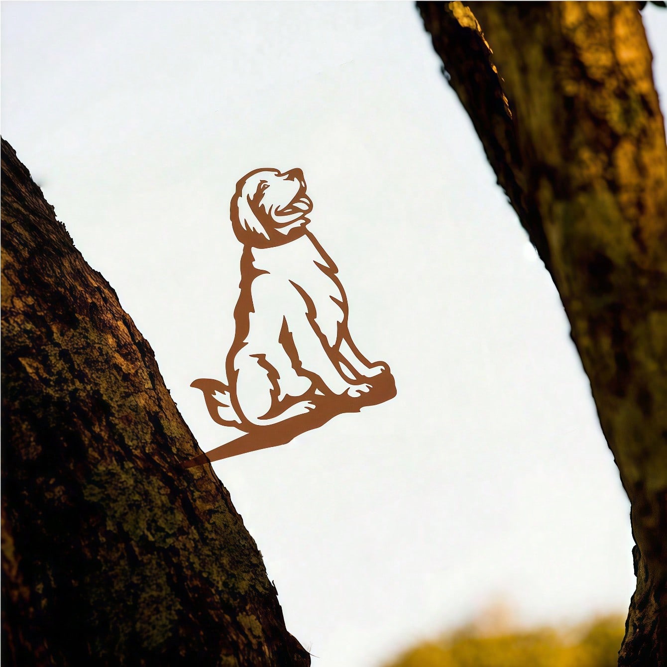 1pc Rusty Or Black Metal Silhouette Golden Retriever Dog Decor. Countryside Outdoor Home Garden Decoration. Suitable As Housewarming Gift For Pet Lovers. Applicable For Pet Hospital Waiting Area, Dog-Themed Park, Etc. To Create A Warm And Cute Ambiance.