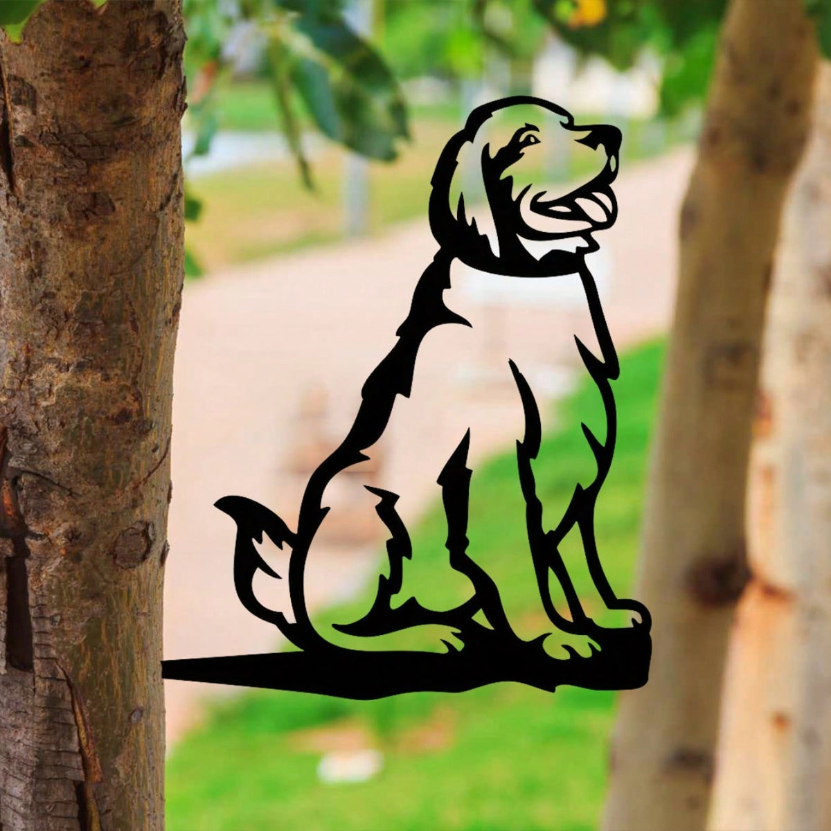 1pc Rusty Or Black Metal Silhouette Golden Retriever Dog Decor. Countryside Outdoor Home Garden Decoration. Suitable As Housewarming Gift For Pet Lovers. Applicable For Pet Hospital Waiting Area, Dog-Themed Park, Etc. To Create A Warm And Cute Ambiance.