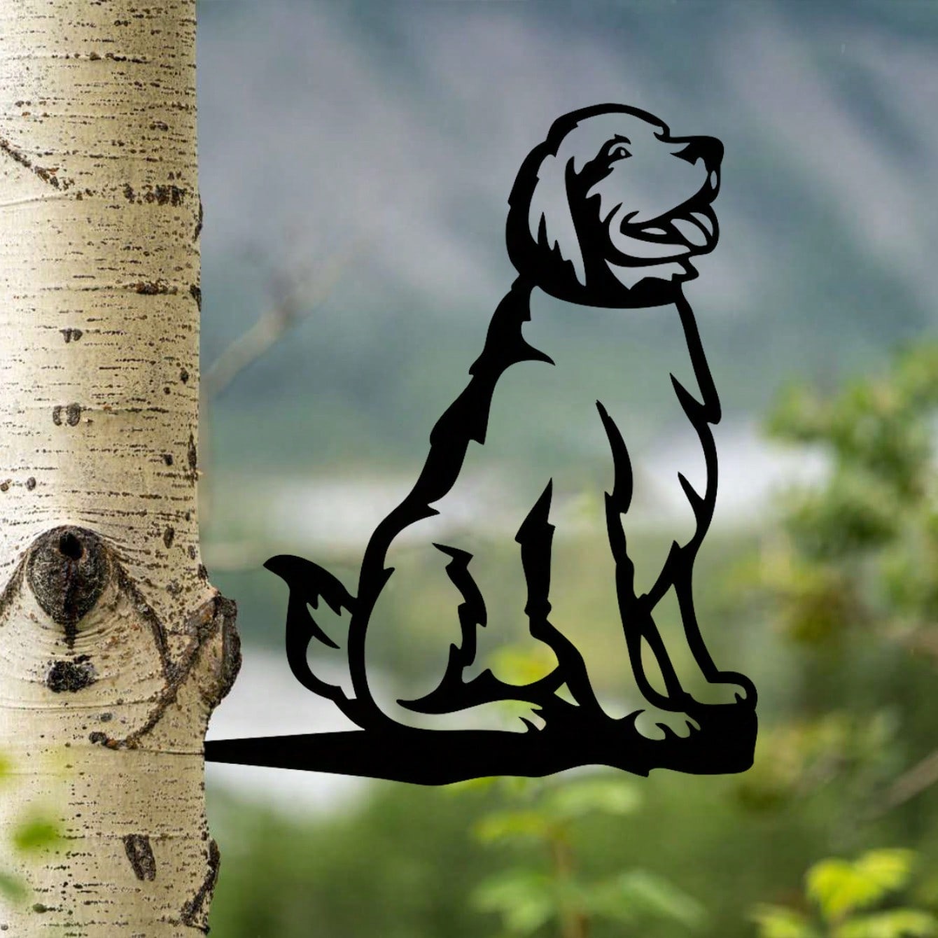 1pc Rusty Or Black Metal Silhouette Golden Retriever Dog Decor. Countryside Outdoor Home Garden Decoration. Suitable As Housewarming Gift For Pet Lovers. Applicable For Pet Hospital Waiting Area, Dog-Themed Park, Etc. To Create A Warm And Cute Ambiance.
