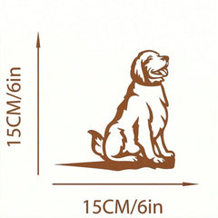 1pc Rusty Or Black Metal Silhouette Golden Retriever Dog Decor. Countryside Outdoor Home Garden Decoration. Suitable As Housewarming Gift For Pet Lovers. Applicable For Pet Hospital Waiting Area, Dog-Themed Park, Etc. To Create A Warm And Cute Ambiance.