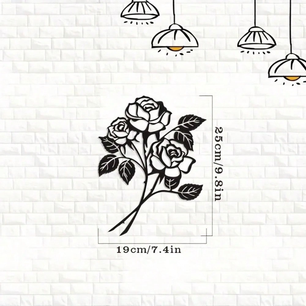1pc Hanging Metal Floral Wall Decor, Suitable For Living Room, Bedroom, Indoor & Outdoor Garden Decoration. This Versatile Spring Decor Can Elevate Any Space, Suitable For Indoor And Outdoor Use. Meticulously Crafted, Loved For Holiday Decorations Like Ei Secondary image