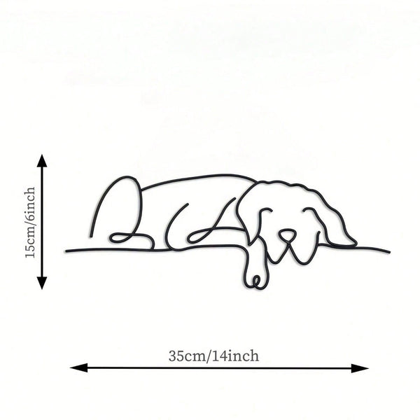 This adorable dog metal wall decoration features iron silhouettes to present animal figures, with simple and abstract lines outlining its unique charm. It is an excellent choice for home decoration, creating a warm and comfortable atmosphere