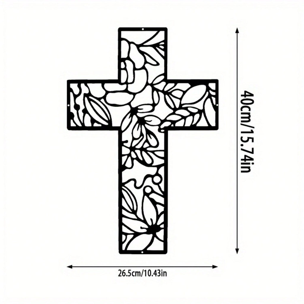 Vintage Floral Cross Metal Wall Decorations - Elegant crosses with delicate rose motifs made of durable iron. The perfect gift for Christmas, Easter, Mother's Day, Father's Day and graduation ceremonies.