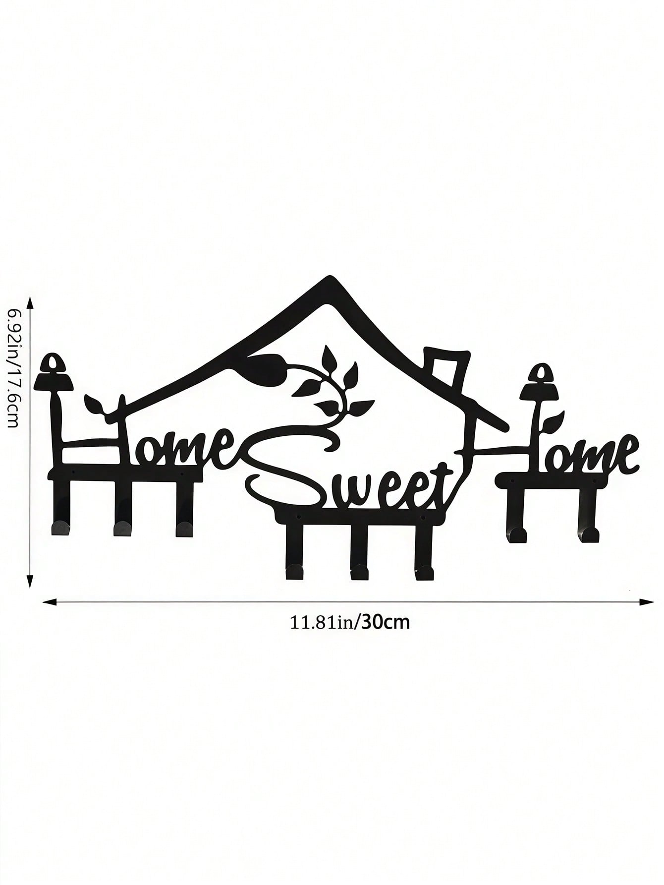 1pc Metal Modern Wall Mounted Coat Rack, Wall Hanging Rack Hook, Entryway Coat Hat Bag Ket Sundry Hook, Home Room Wall Decor, "Home Sweet Home"