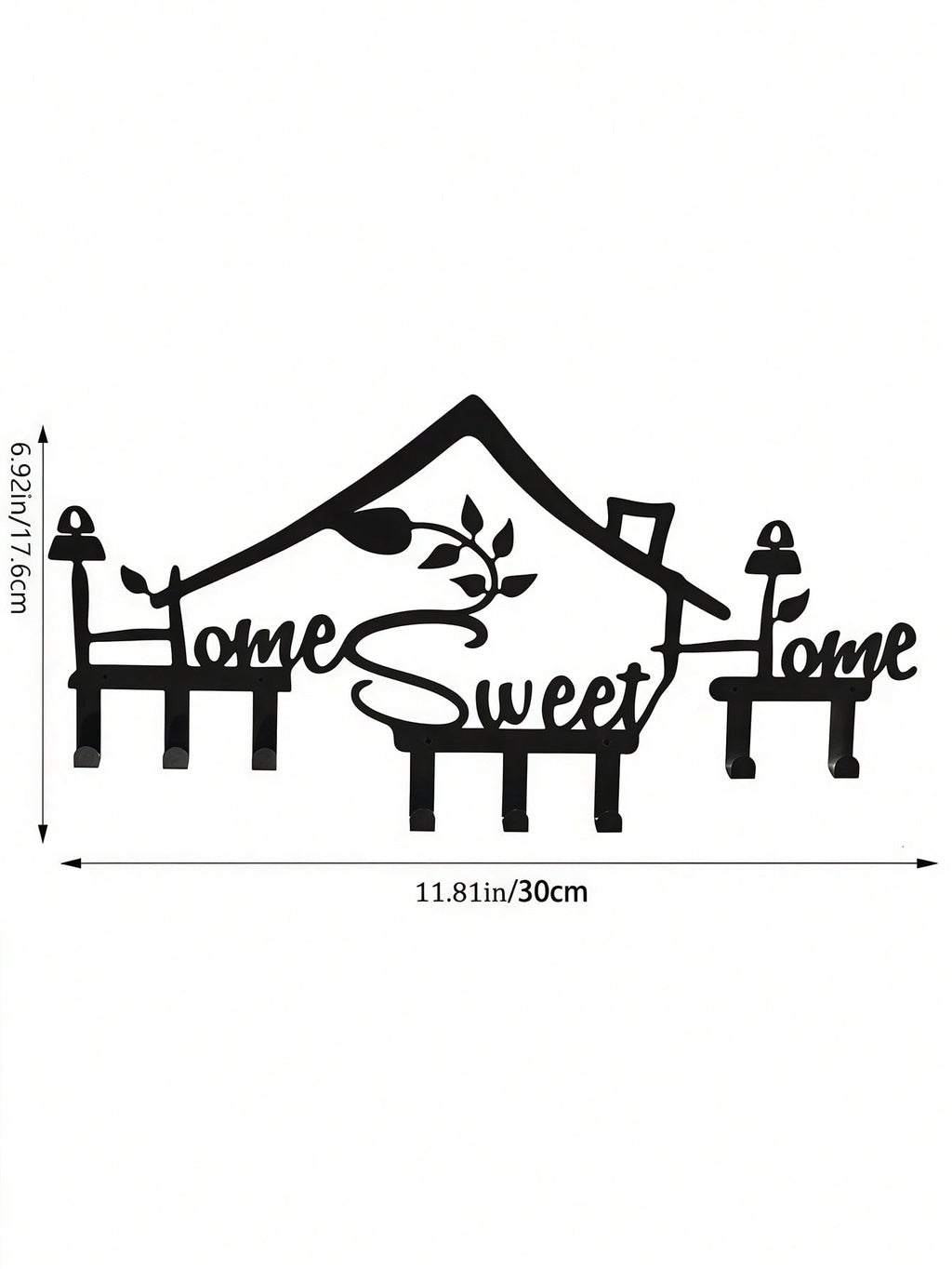 1pc Metal Modern Wall Mounted Coat Rack, Wall Hanging Rack Hook, Entryway Coat Hat Bag Ket Sundry Hook, Home Room Wall Decor, "Home Sweet Home"