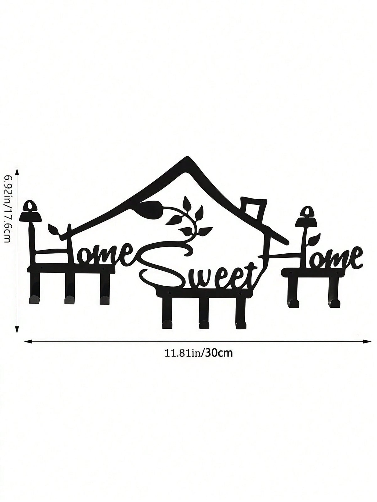 1pc Metal Modern Wall Mounted Coat Rack, Wall Hanging Rack Hook, Entryway Coat Hat Bag Ket Sundry Hook, Home Room Wall Decor, "Home Sweet Home"