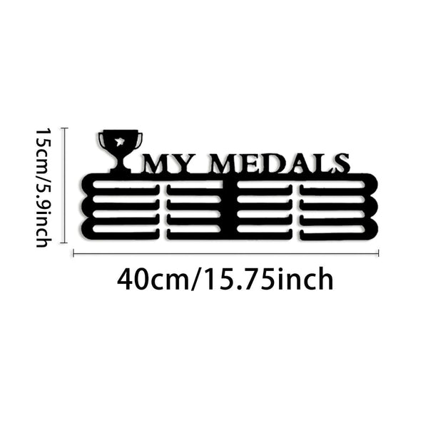 1 Medal Display Rack – Perfect For Showcasing Sports Medals And Ribbons. A Stylish Wall Organizer Ideal For Hockey, Handball, Jumping Events, And More. Comes With Multiple Hooks.