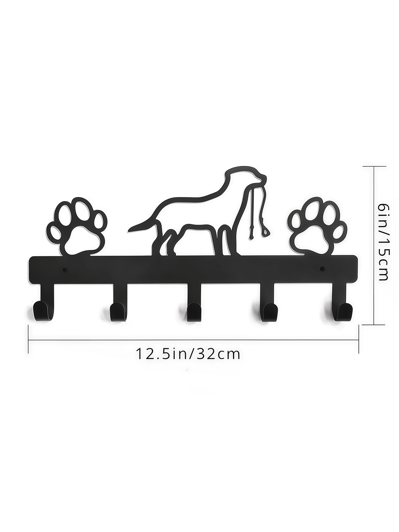 1pc Metal Dog Shape Key Holder With 5 Hooks, Wall Mounted Coat And Towel Rack Storage Organizer - Ideal For Home Organization