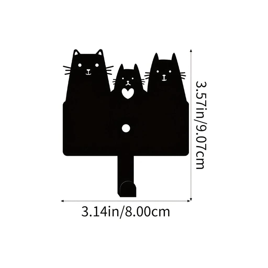 1pc Adorable Naughty Cat Key Rack Wall-Mounted Hook - Artistic Shape Decoration Accessory, Wall-Mounted, Hook, Keychain, Key Holder