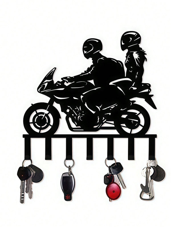 1 Pc Elegant Wall-Mounted Key Holder - Metal, Paint-Finished, Easy Setup For Entryway & Bedroom