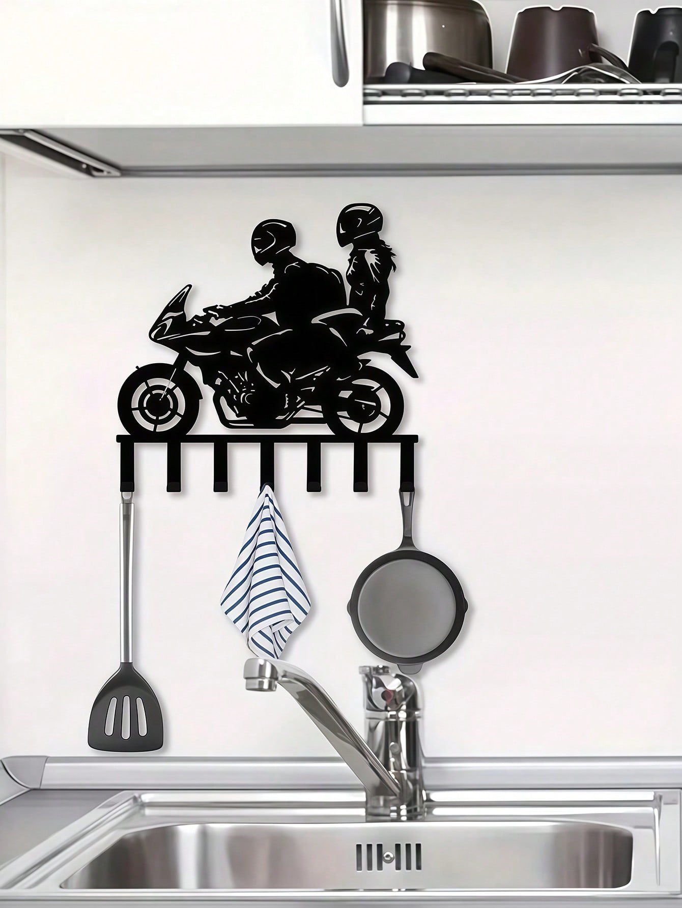1 Pc Elegant Wall-Mounted Key Holder - Metal, Paint-Finished, Easy Setup For Entryway & Bedroom