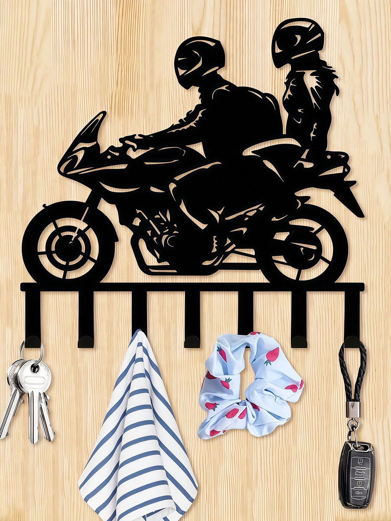 1 Pc Elegant Wall-Mounted Key Holder - Metal, Paint-Finished, Easy Setup For Entryway & Bedroom