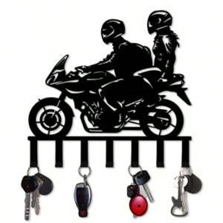 1 Pc Elegant Wall-Mounted Key Holder - Metal, Paint-Finished, Easy Setup For Entryway & Bedroom