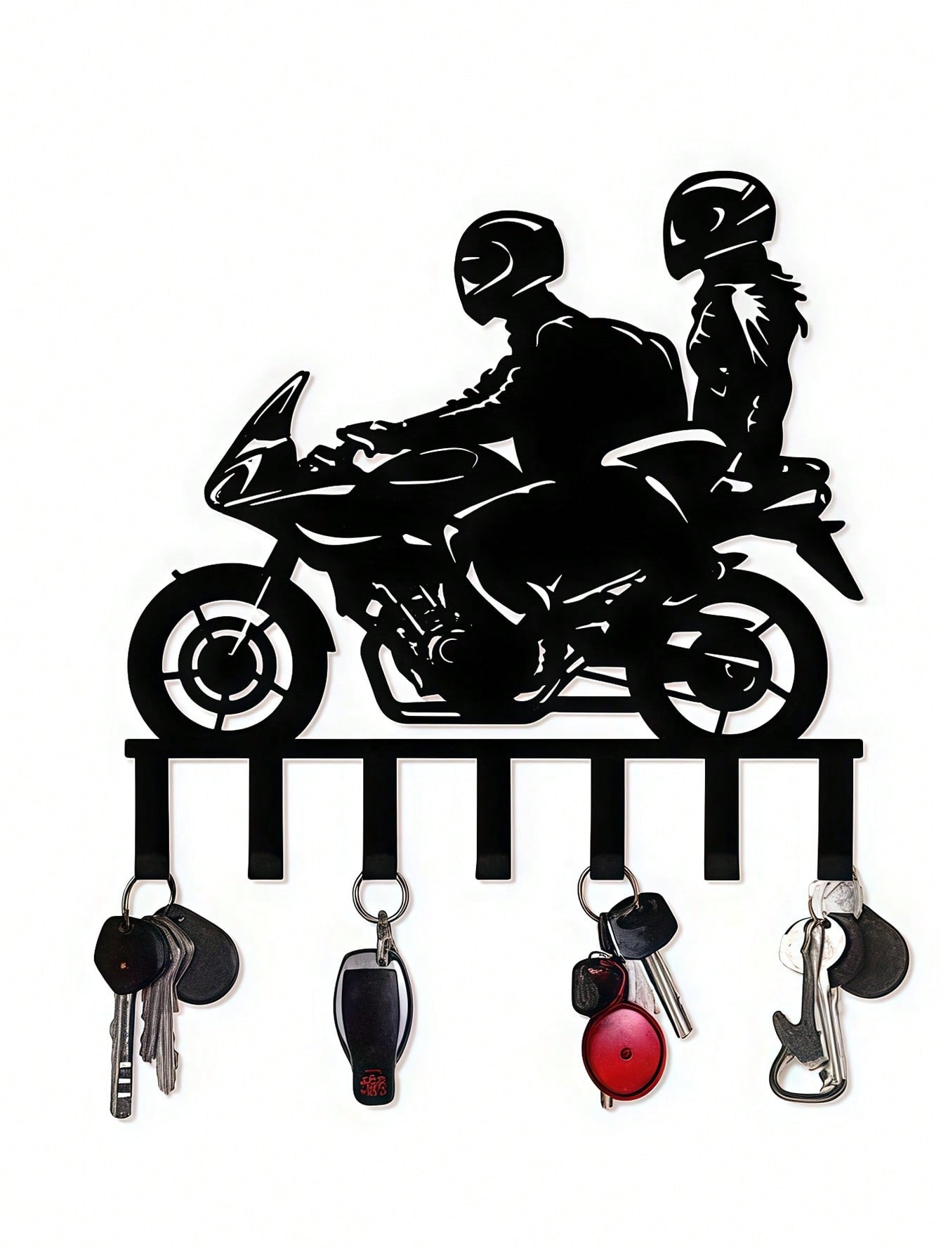 1 Pc Elegant Wall-Mounted Key Holder - Metal, Paint-Finished, Easy Setup For Entryway & Bedroom