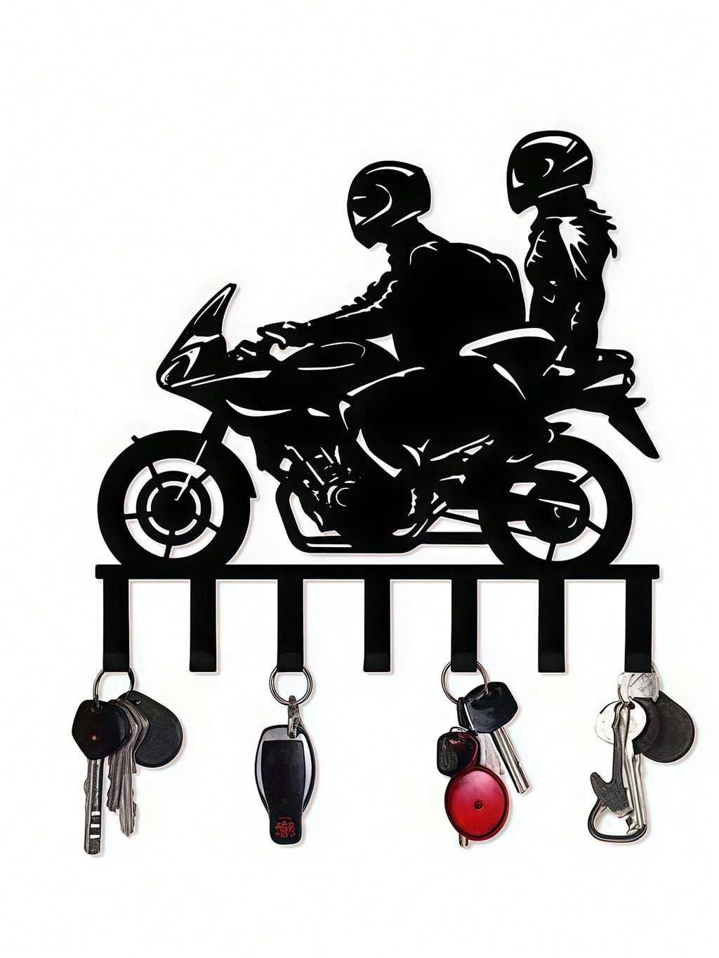 1 Pc Elegant Wall-Mounted Key Holder - Metal, Paint-Finished, Easy Setup For Entryway & Bedroom