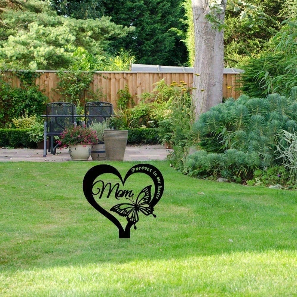 1 waterproof butterfly commemorative plaque - elegant metal tombstone piles are suitable for cemeteries, durable wrought iron to pay homage to the resting place of fathers.