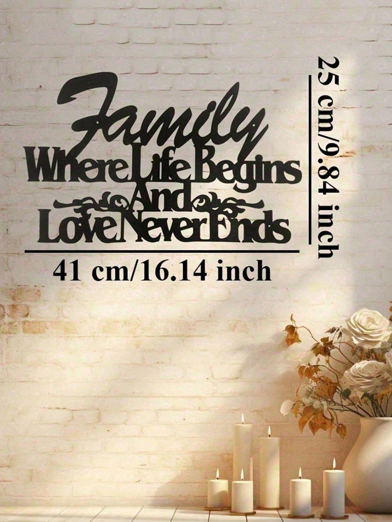 Vintage Farmhouse Wall Decor – Rustic Galvanized Tin Sign "Where Life Begins & Love Never Ends" – Farmhouse Kitchen Wall Art, Country Living Room Decor, Rustic Bedroom & Bathroom Sign, Outdoor Porch Decor, Farmhouse Style Home Accents, Wall Art for Women Secondary image