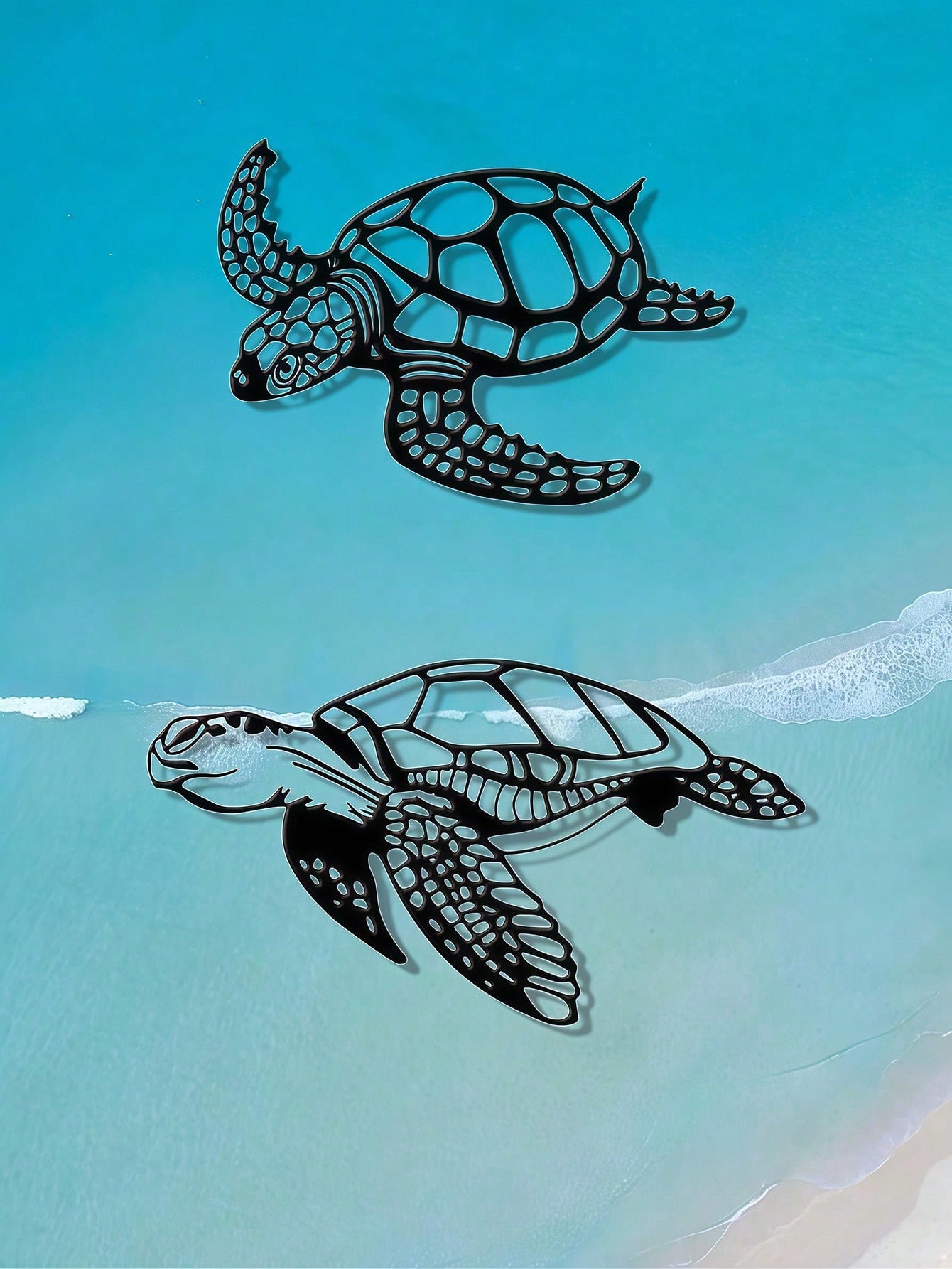 1pc Vintage Sea Turtle Metal Wall Art Decor, Coastal Decor Wall Ornament, Ocean Inspired Design, High Quality Durable Metal Art Wall Decor, Suitable For Indoor And Outdoor Wall Decoration, Home Decor, Bedroom Decor, Living Room Decor, Garden Decor, Patio Main image