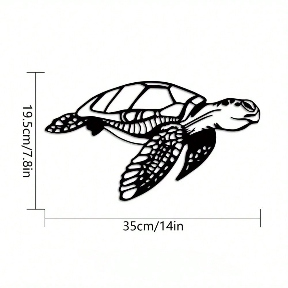 1pc Vintage Sea Turtle Metal Wall Art Decor, Coastal Decor Wall Ornament, Ocean Inspired Design, High Quality Durable Metal Art Wall Decor, Suitable For Indoor And Outdoor Wall Decoration, Home Decor, Bedroom Decor, Living Room Decor, Garden Decor, Patio Secondary image
