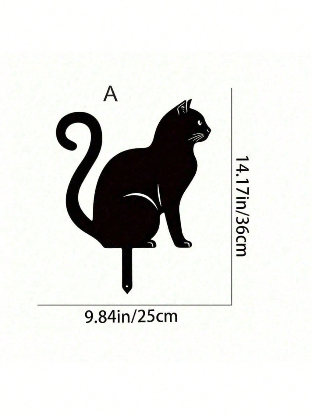 Stylish Black Metal Cat Silhouette Outdoor Garden Statue – Modern Patio, Lawn & Yard Decor Art for Cat Lovers | Unique Gift for Women, Mom, Her, Cat Lady | Perfect Home & Garden Gift for Christmas, Halloween, Birthday, Housewarming | Durable Weather-Resis