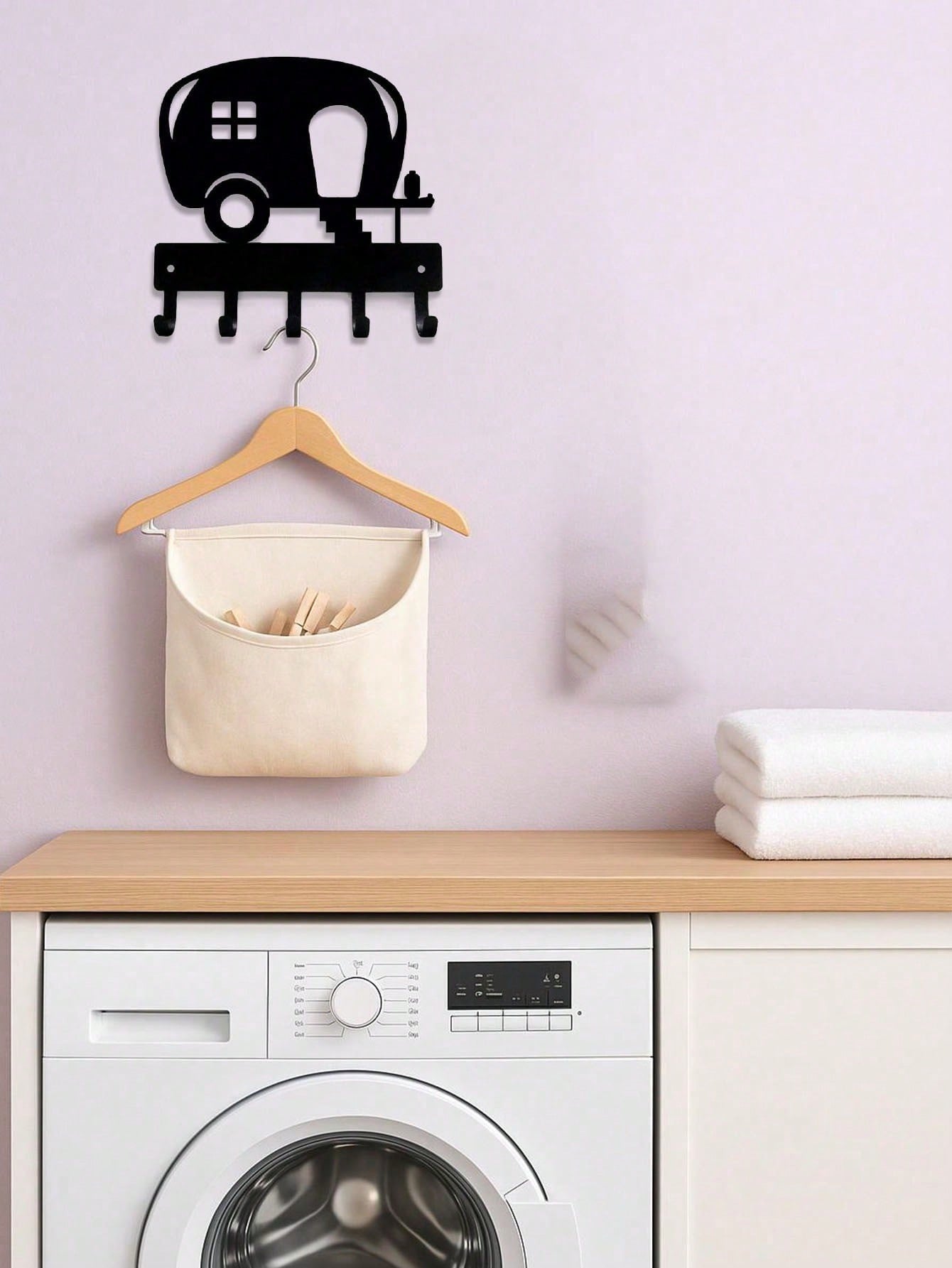 Vintage Trailer Wall Decor – Adorable Rustic Key Holder, Farmhouse Halloween & Cozy Home Aesthetic, Cute Wall Hanging for Kitchen Bathroom Bedroom Living Room, Unique Gift Idea Main image
