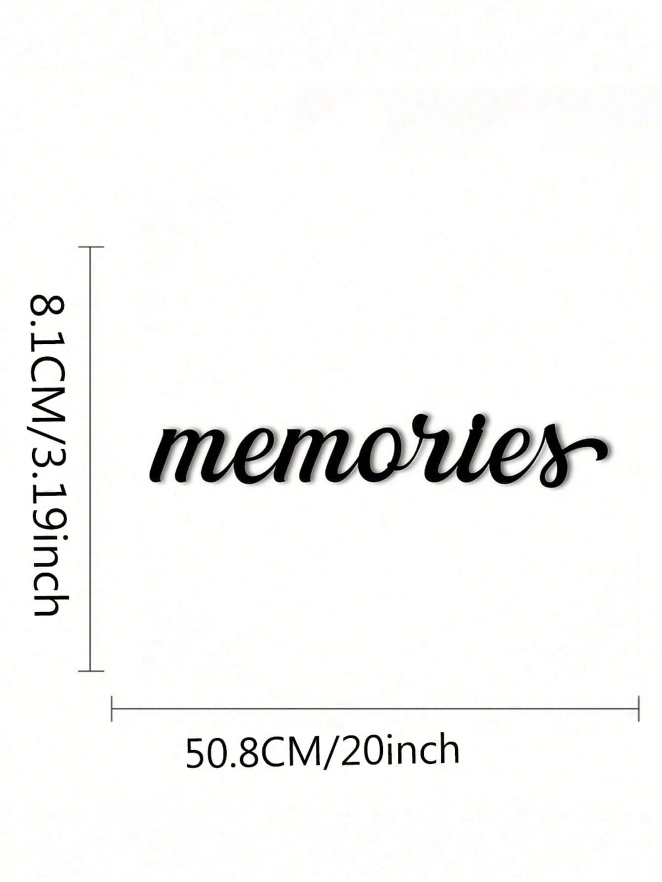 1PC Home Decor Iron Art Simple Black Metal English Word "Memories" Wall Decoration, suitable for indoor living rooms and bedrooms. An exquisite personalized gift for those who appreciate minimalist English letter style,Suitable for modern home decor, home Secondary image