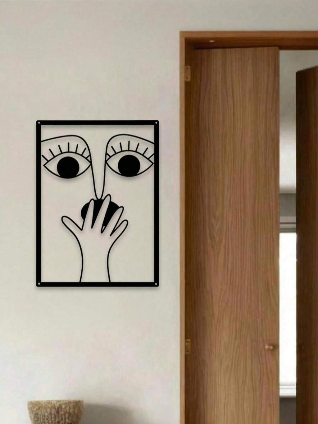 3-Pack fun clip-nose metal wall hanging artwork, elegant and minimalist abstract facial line art, humorous wrought iron wall hanging suitable for guest bathroom, home toilet, bed and breakfast and hotel decoration, Valentine's Day, Christmas