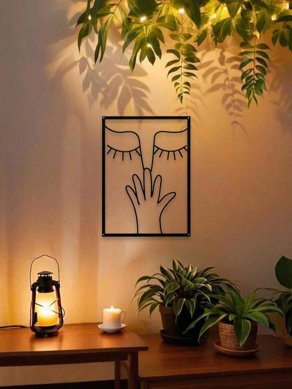 3-Pack fun clip-nose metal wall hanging artwork, elegant and minimalist abstract facial line art, humorous wrought iron wall hanging suitable for guest bathroom, home toilet, bed and breakfast and hotel decoration, Valentine's Day, Christmas