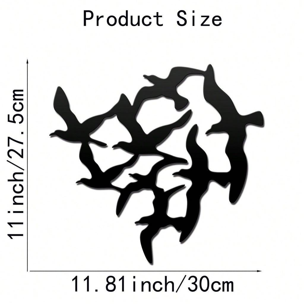 1 piece of metal bird wall decoration with leaves and flowers, black wrought iron ornaments, branch sculptures for indoor and outdoor home garden decoration, suitable for Thanksgiving, Christmas, New Year, Easter parties,