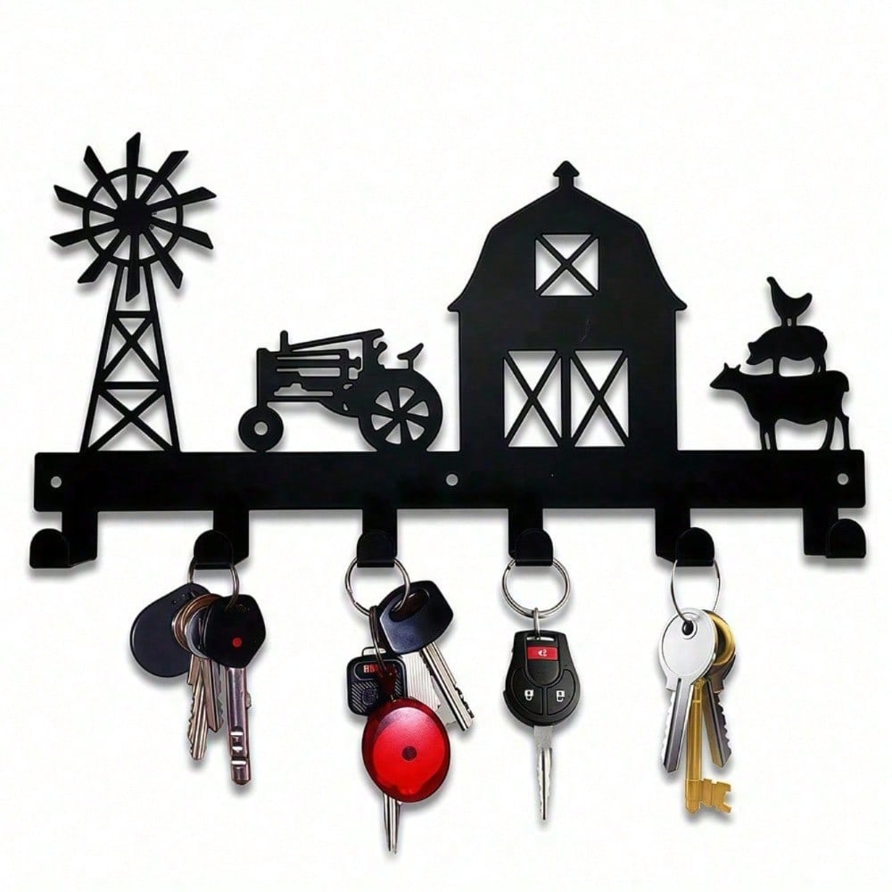 Rustic Farmhouse Wall Shelf With Hooks – Entryway Key Holder And Mudroom Organizer, Wall-Mounted Storage For Keys Mail Coats Hats, Stylish Home Decor For Bedroom Office Bathroom, Housewarming Valentine Easter Wedding Gift