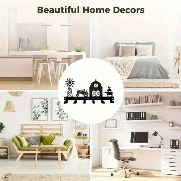 Rustic Farmhouse Wall Shelf With Hooks – Entryway Key Holder And Mudroom Organizer, Wall-Mounted Storage For Keys Mail Coats Hats, Stylish Home Decor For Bedroom Office Bathroom, Housewarming Valentine Easter Wedding Gift