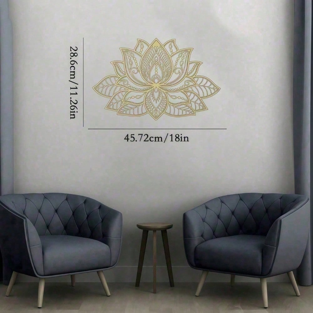 Gold Lotus Flower Metal Wall Art – Modern Gold Floral Decor for Living Room Bedroom Headboard Yoga Studio Meditation Space, Boho Zen Home Accent Spiritual Wall Hanging Aesthetic Room Decor, Unique Gift for Women Valentine Ramadan Birthday New Year, Decora