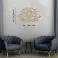 Gold Lotus Flower Metal Wall Art – Modern Gold Floral Decor for Living Room Bedroom Headboard Yoga Studio Meditation Space, Boho Zen Home Accent Spiritual Wall Hanging Aesthetic Room Decor, Unique Gift for Women Valentine Ramadan Birthday New Year, Decora