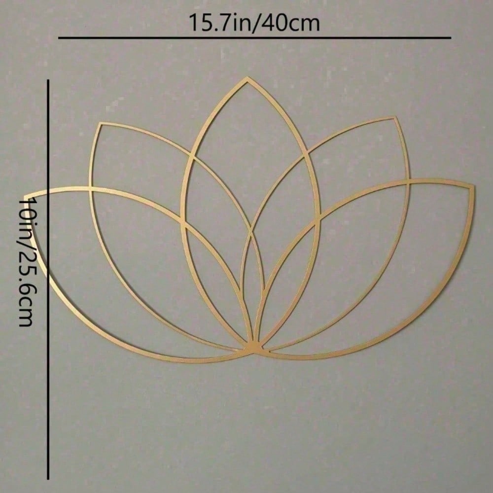 Gold Lotus Flower Metal Wall Art – Modern Gold Floral Decor for Living Room Bedroom Headboard Yoga Studio Meditation Space, Boho Zen Home Accent Spiritual Wall Hanging Aesthetic Room Decor, Unique Gift for Women Valentine Ramadan Birthday New Year, Decora