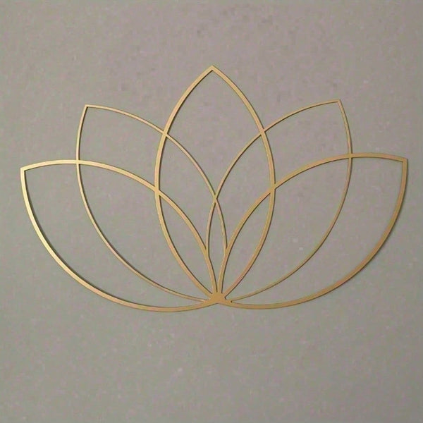 Gold Lotus Flower Metal Wall Art – Modern Gold Floral Decor for Living Room Bedroom Headboard Yoga Studio Meditation Space, Boho Zen Home Accent Spiritual Wall Hanging Aesthetic Room Decor, Unique Gift for Women Valentine Ramadan Birthday New Year, Decora