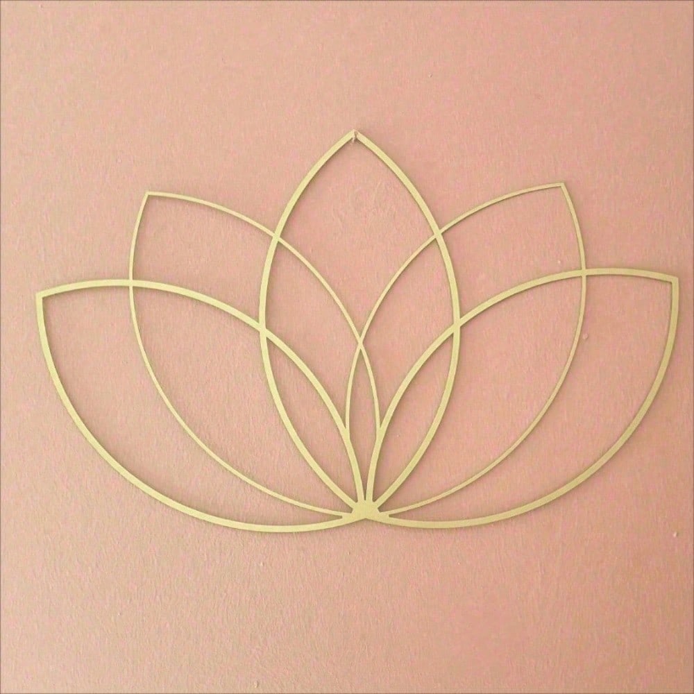 Gold Lotus Flower Metal Wall Art – Modern Gold Floral Decor for Living Room Bedroom Headboard Yoga Studio Meditation Space, Boho Zen Home Accent Spiritual Wall Hanging Aesthetic Room Decor, Unique Gift for Women Valentine Ramadan Birthday New Year, Decora