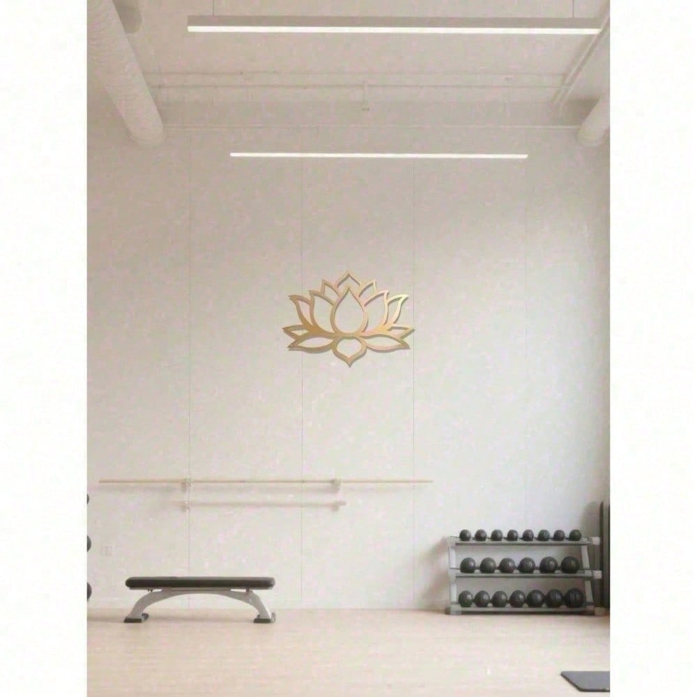 Gold Lotus Flower Metal Wall Art – Modern Gold Floral Decor for Living Room Bedroom Headboard Yoga Studio Meditation Space, Boho Zen Home Accent Spiritual Wall Hanging Aesthetic Room Decor, Unique Gift for Women Valentine Ramadan Birthday New Year, Decora