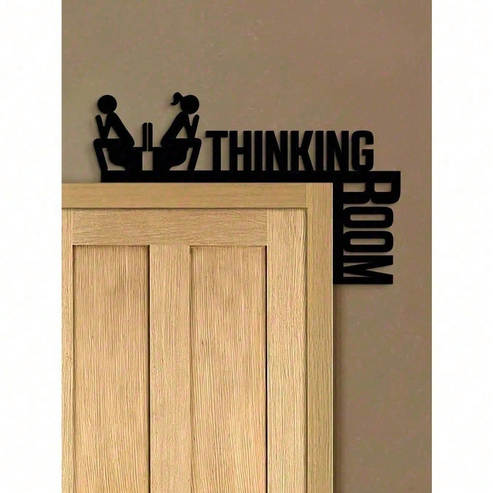 Create Space for Thinking Funny Bathroom Sign – Humorous Metal Wall Art for Toilet Door, Quirky Rustic Decor for Bathroom Office Man Cave, Unique Housewarming Gift Gag Gift Stocking Stuffer, Valentine Birthday Gift for Him Her, Office Bedroom Wall Art Ram Main image