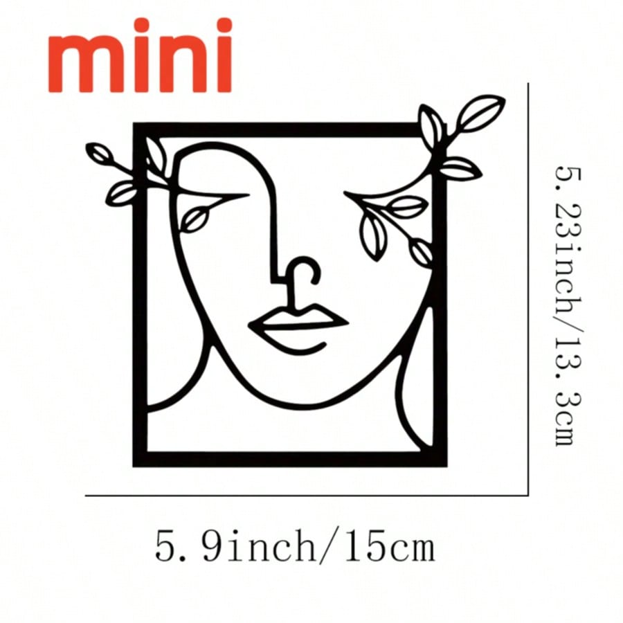 1 piece of stylish black metal wall decoration, with simple lines to outline the pattern of women's side faces and roses, perfectly embellish modern homes, salons and wedding venues. Waterproof, rust-proof, anti-fading, long-lasting elegance.
