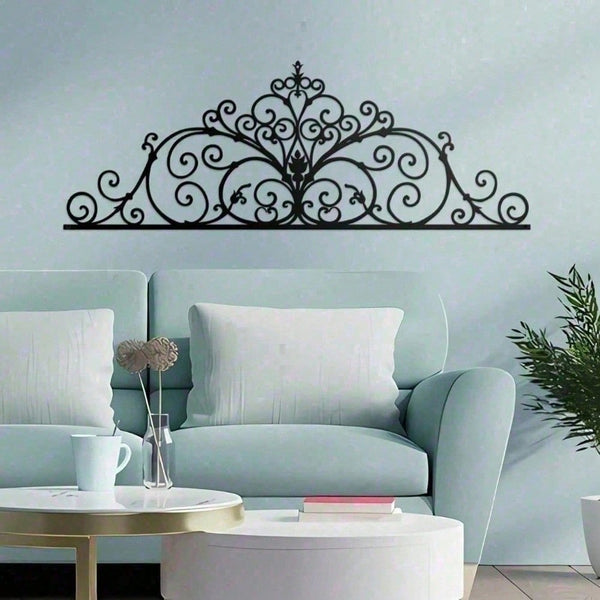 Gothic Metal Wall Art Set of 2, Laser Cut Black Scroll Design for Living Room Bedroom Entryway, Dark Home Decor Gift