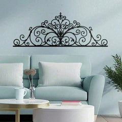 Gothic Metal Wall Art Set of 2, Laser Cut Black Scroll Design for Living Room Bedroom Entryway, Dark Home Decor Gift