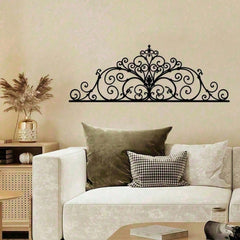 Gothic Metal Wall Art Set of 2, Laser Cut Black Scroll Design for Living Room Bedroom Entryway, Dark Home Decor Gift