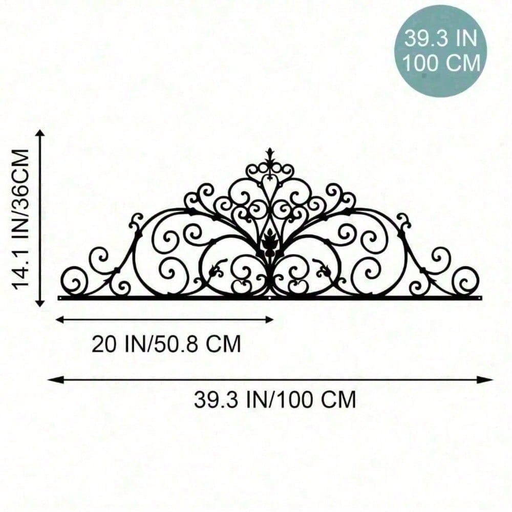Gothic Metal Wall Art Set of 2, Laser Cut Black Scroll Design for Living Room Bedroom Entryway, Dark Home Decor Gift