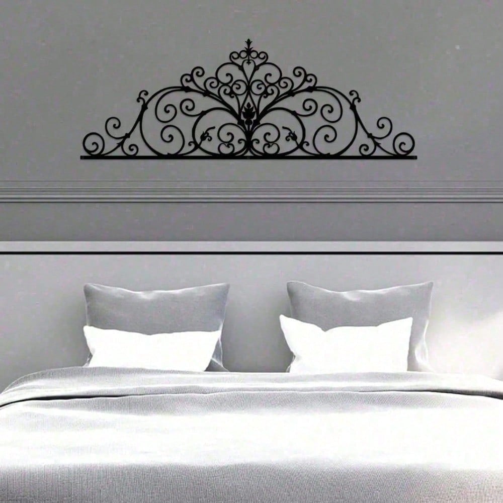 Gothic Metal Wall Art Set of 2, Laser Cut Black Scroll Design for Living Room Bedroom Entryway, Dark Home Decor Gift