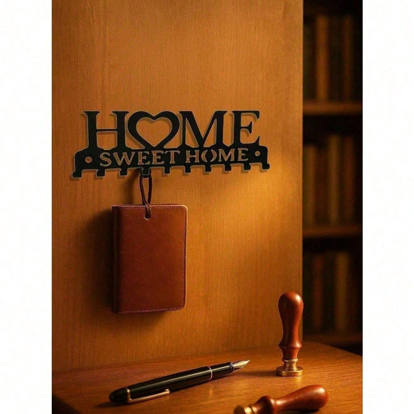 Sleek Wall-Mounted Key Holder with Hooks, Modern Key & Mail Organizer for Entryway Hallway Office, Space-Saving Coat Hat Rack Aesthetic Gift