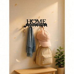 Sleek Wall-Mounted Key Holder with Hooks, Modern Key & Mail Organizer for Entryway Hallway Office, Space-Saving Coat Hat Rack Aesthetic Gift