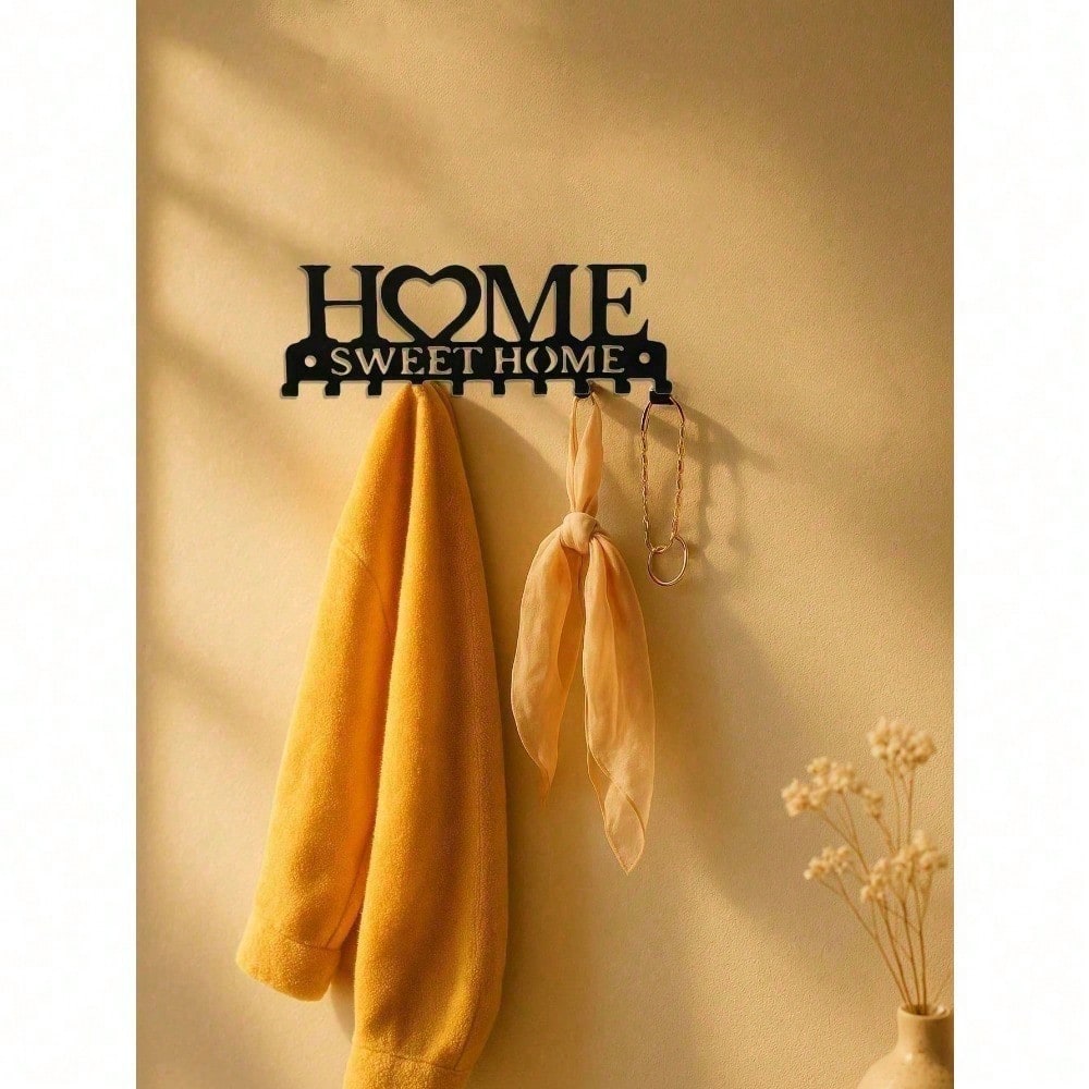 Sleek Wall-Mounted Key Holder with Hooks, Modern Key & Mail Organizer for Entryway Hallway Office, Space-Saving Coat Hat Rack Aesthetic Gift