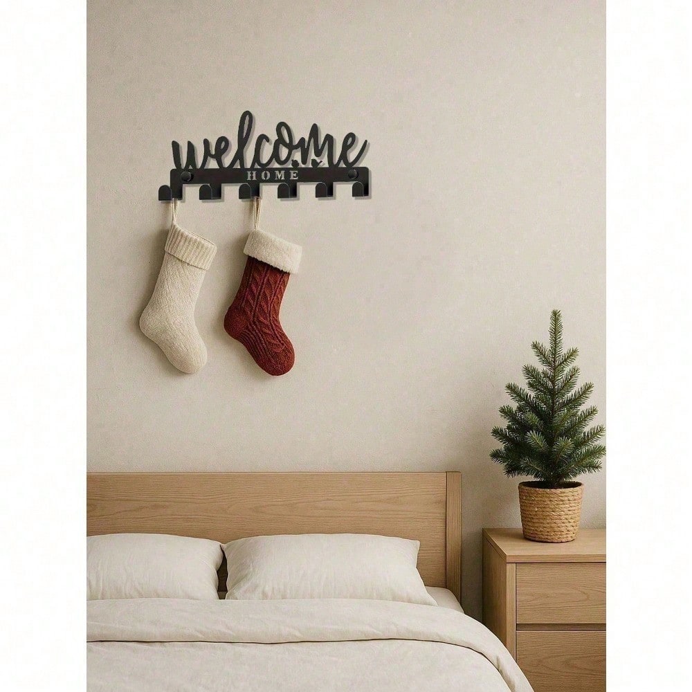 Sleek Wall-Mounted Key Holder, Modern Metal Key Hooks for Entryway Home Office, Space-Saving Organizer with Powder-Coated Finish, Housewarming Gift